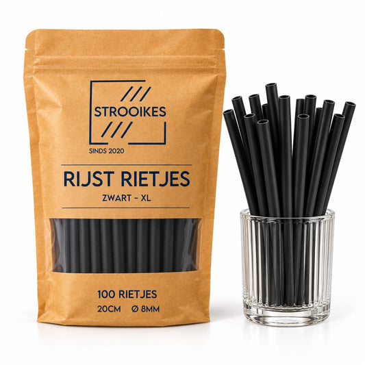 Rijst Rietjes - 20cm Jumbo (Ø8mm)